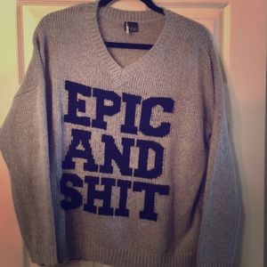 Sparkle and fade v neck sweater